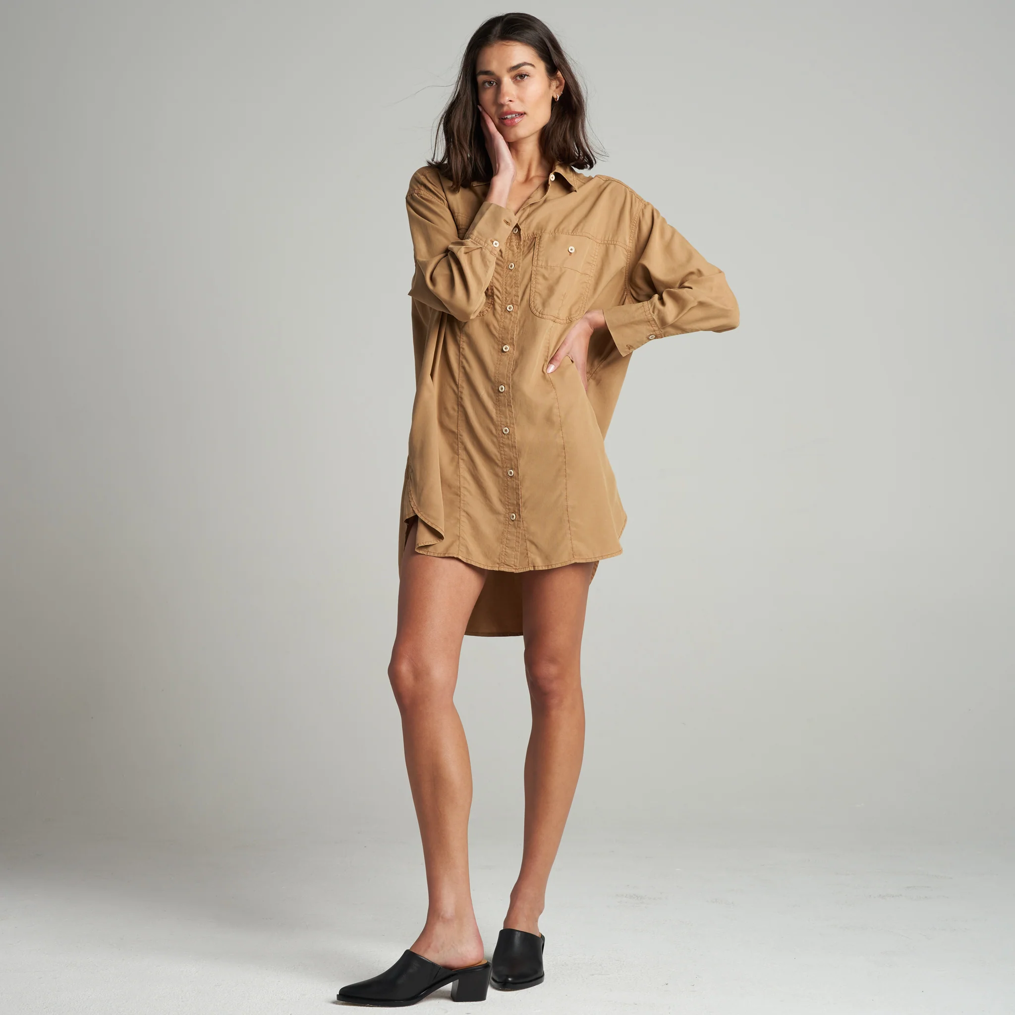 Merritt Drape Twill Shirt Dress - Image 2