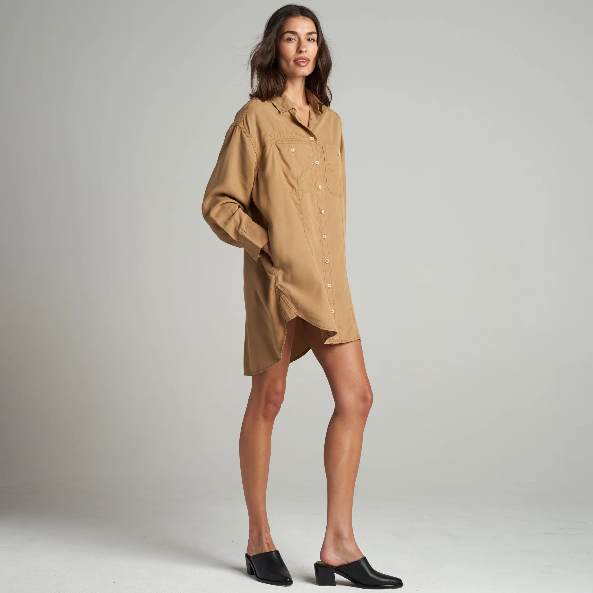 Merritt Drape Twill Shirt Dress - Image 4