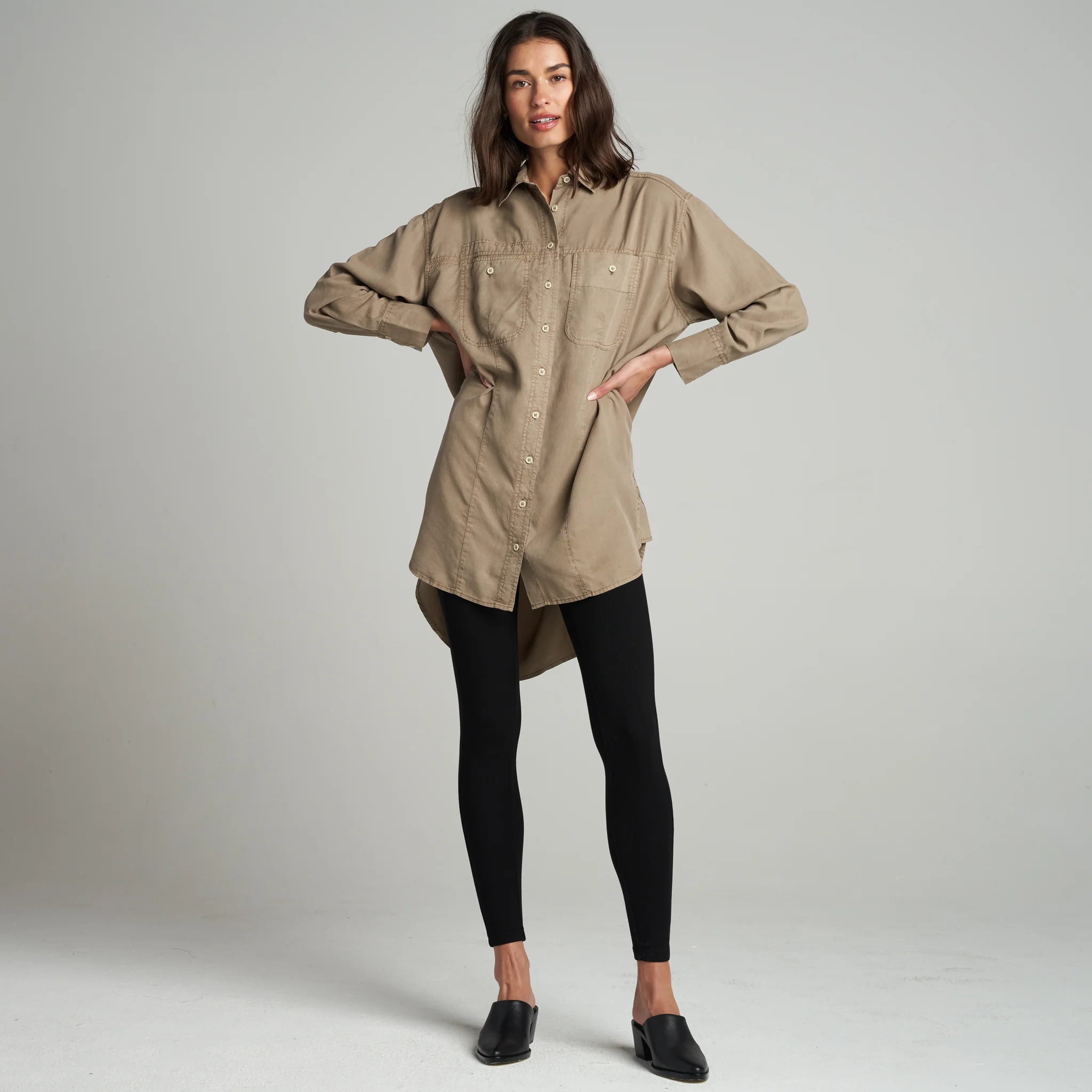 Merritt Drape Twill Shirt Dress - Image 5