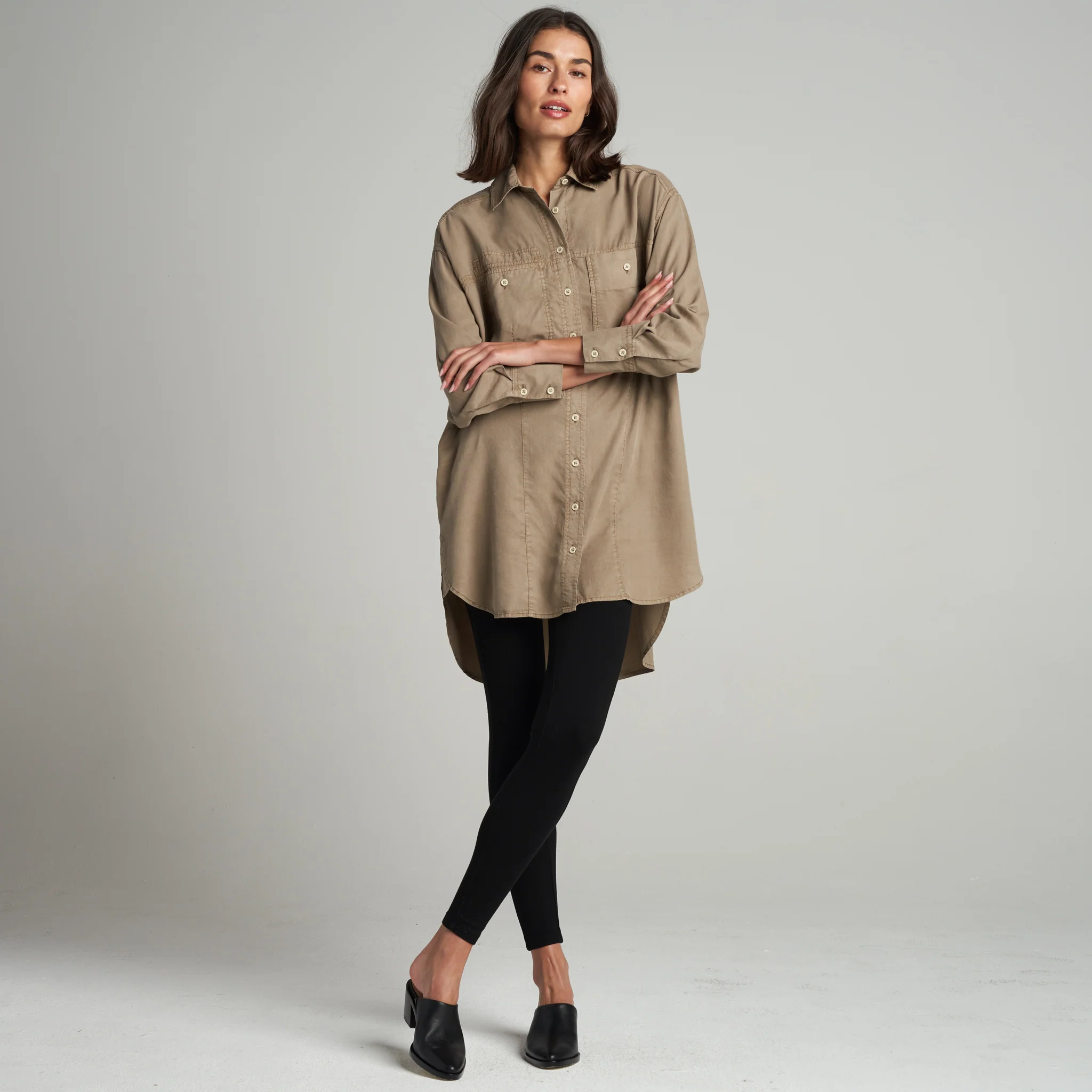 Merritt Drape Twill Shirt Dress - Image 6