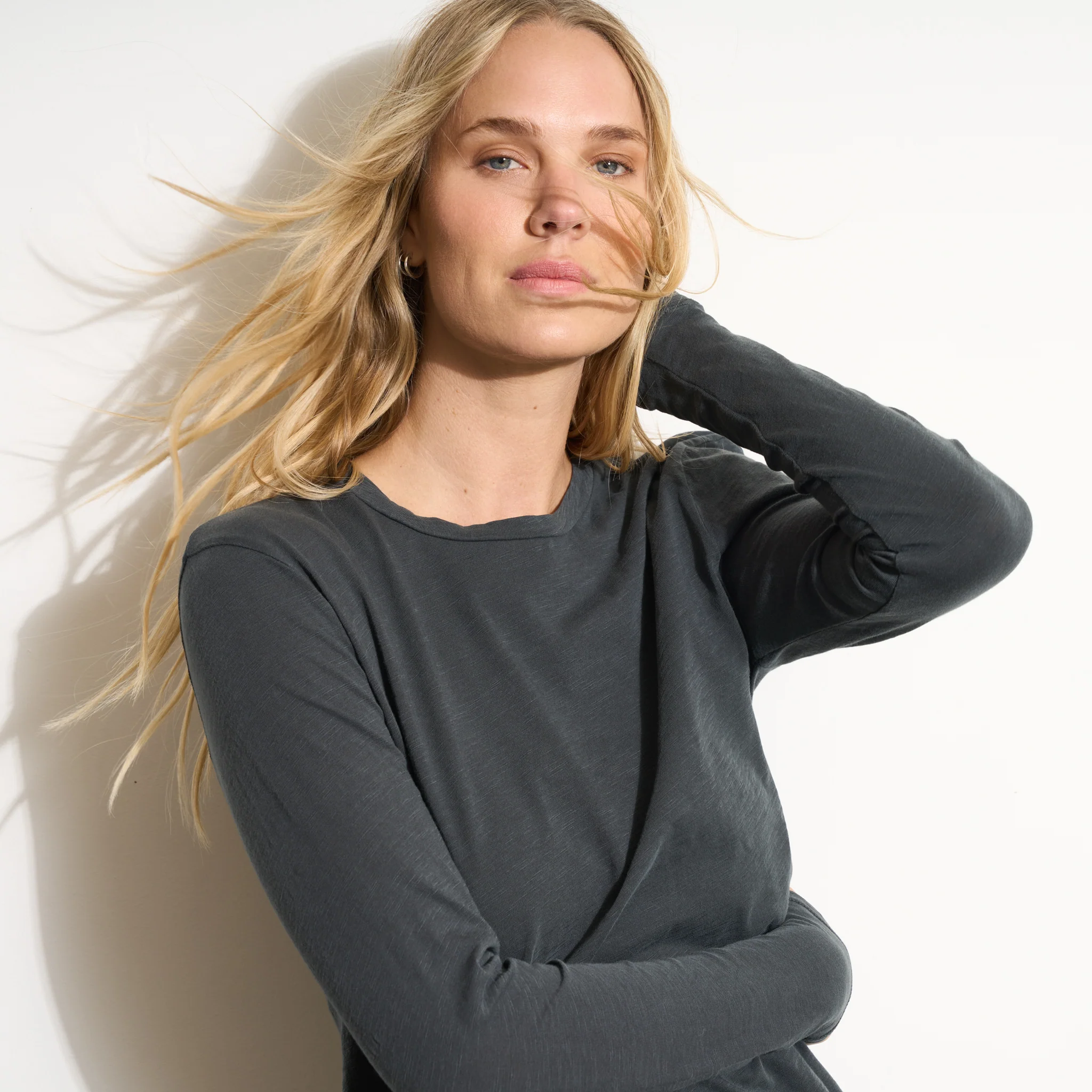 Tyler Long Sleeve Slub Crew Neck Tee - Image 12
