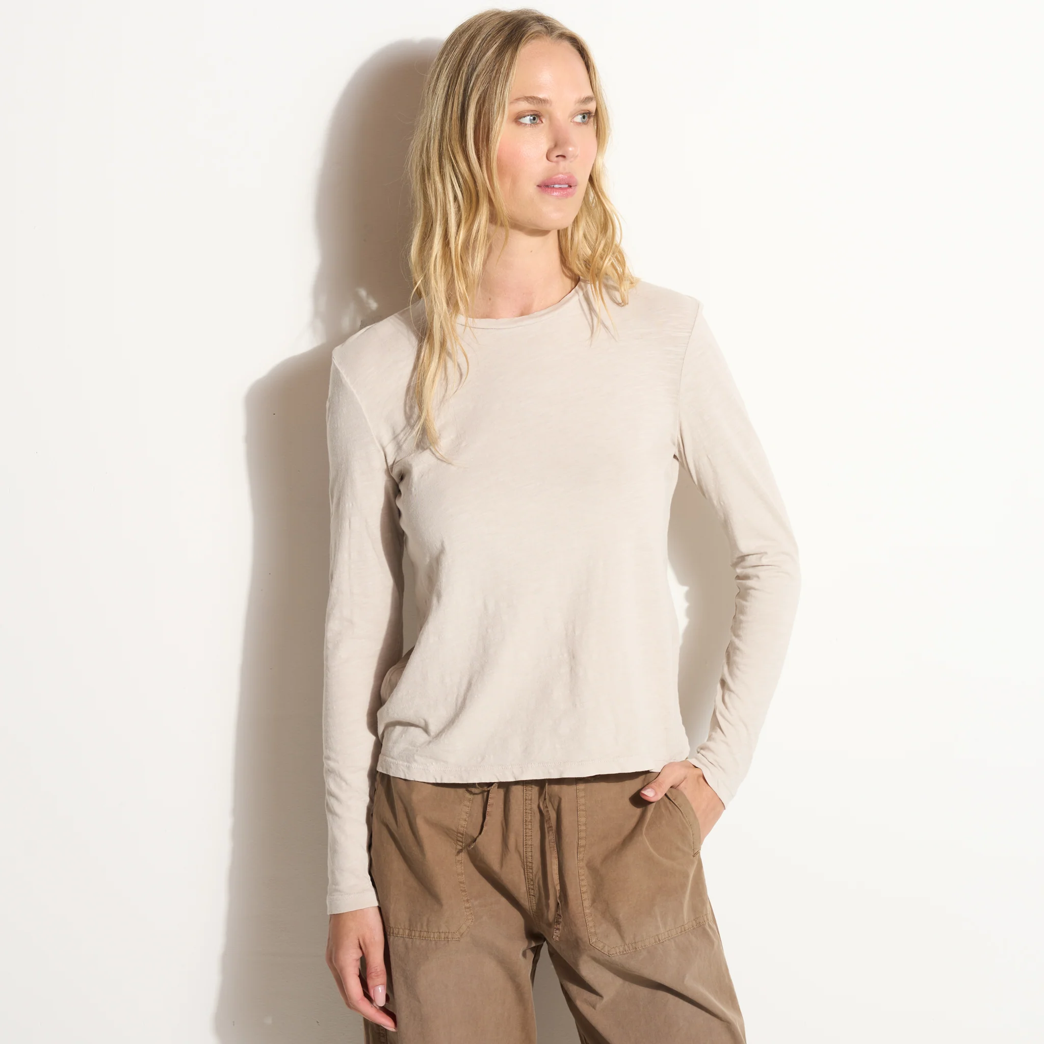 Tyler Long Sleeve Slub Crew Neck Tee - Image 4