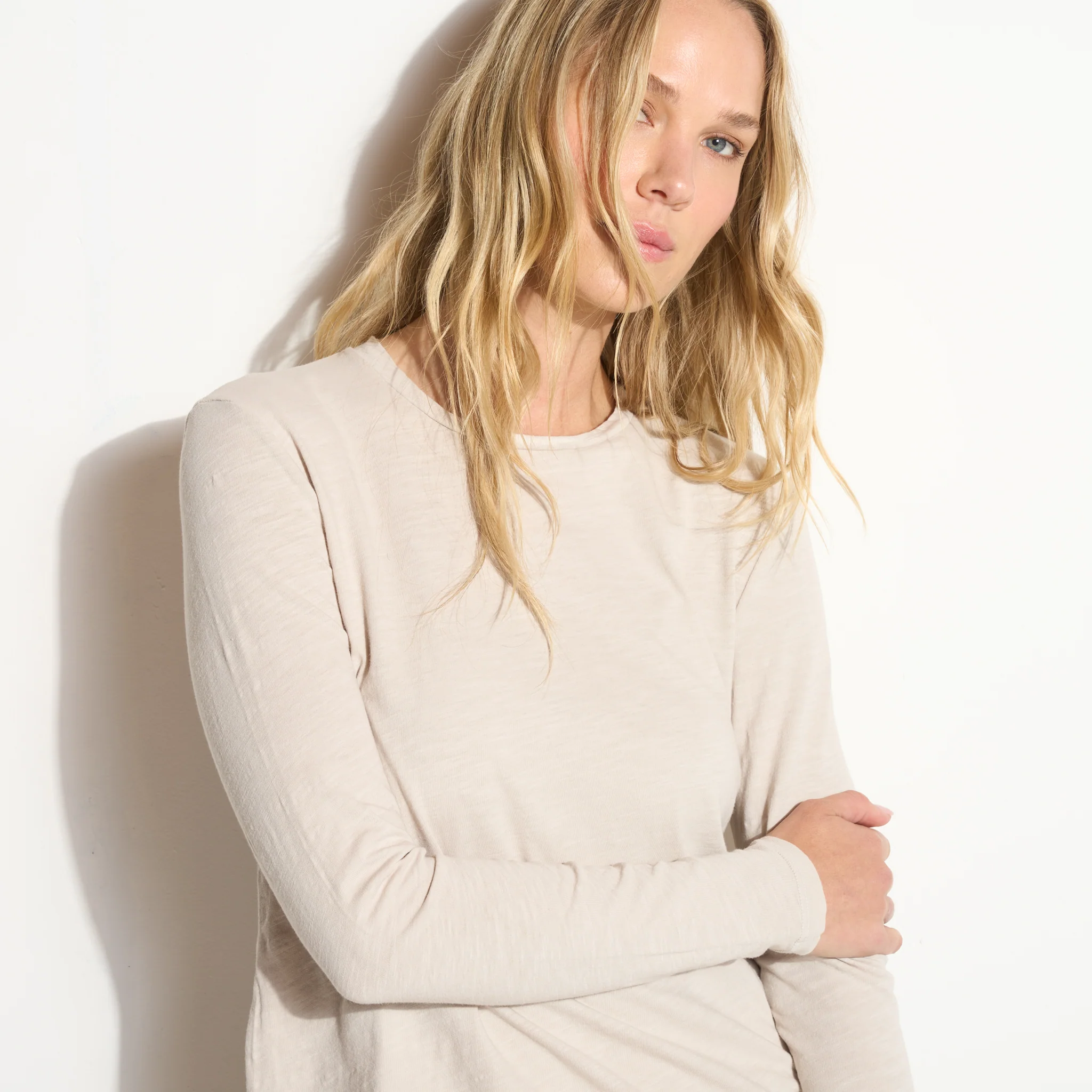 Tyler Long Sleeve Slub Crew Neck Tee - Image 5