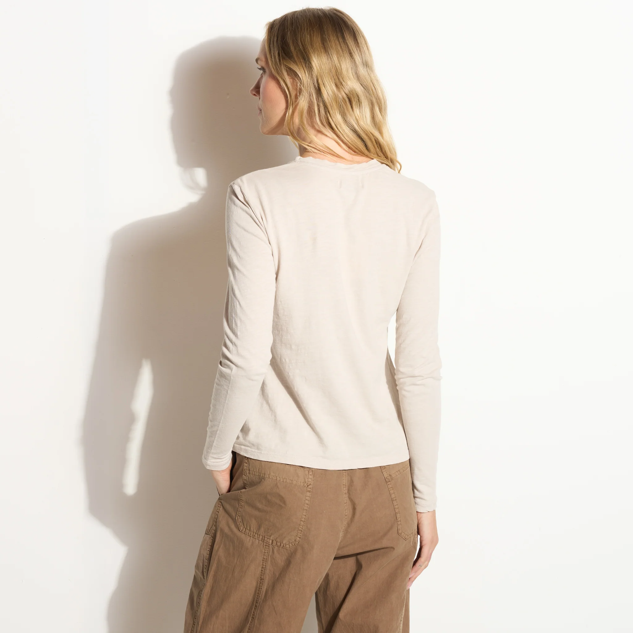 Tyler Long Sleeve Slub Crew Neck Tee - Image 6
