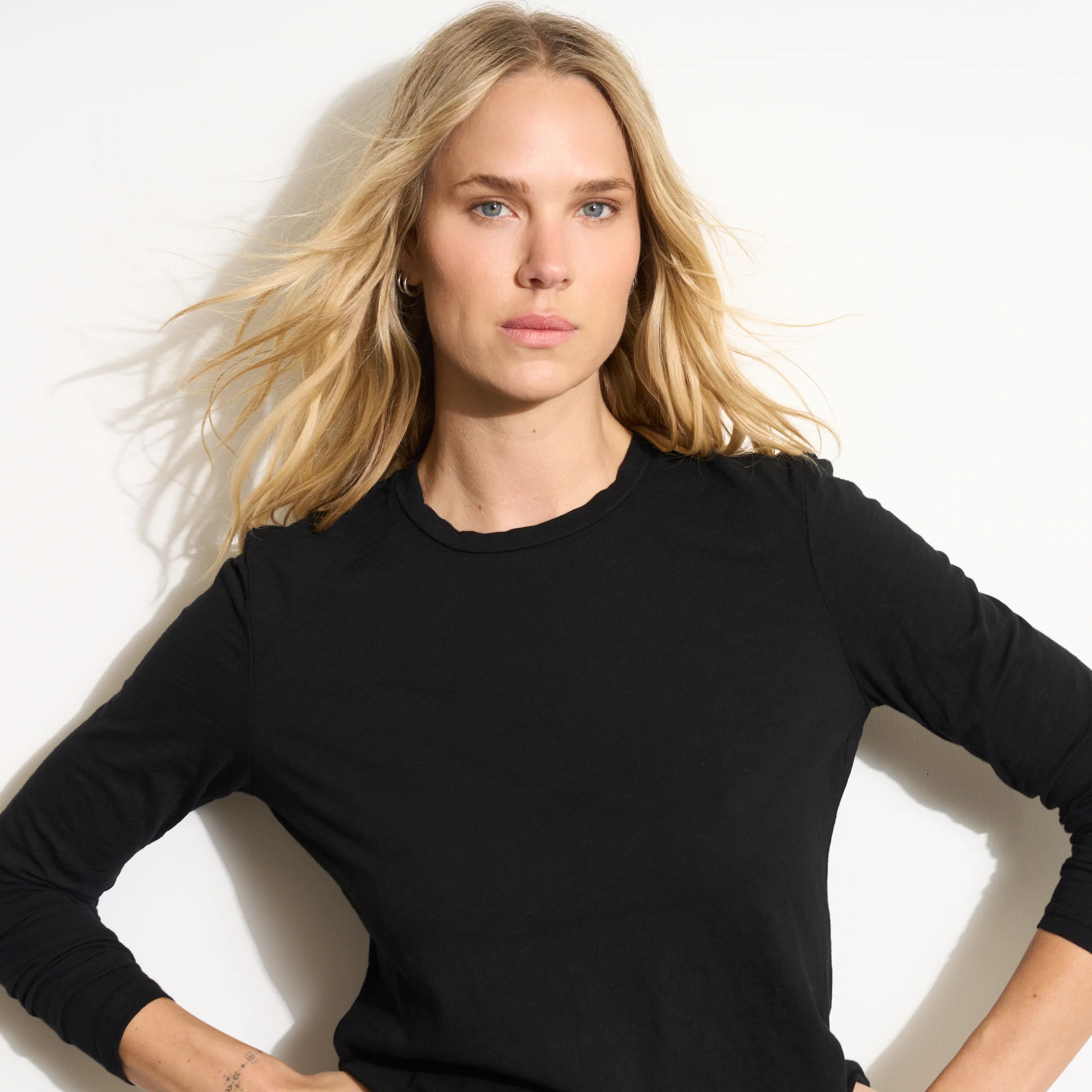 Tyler Long Sleeve Slub Crew Neck Tee - Image 8