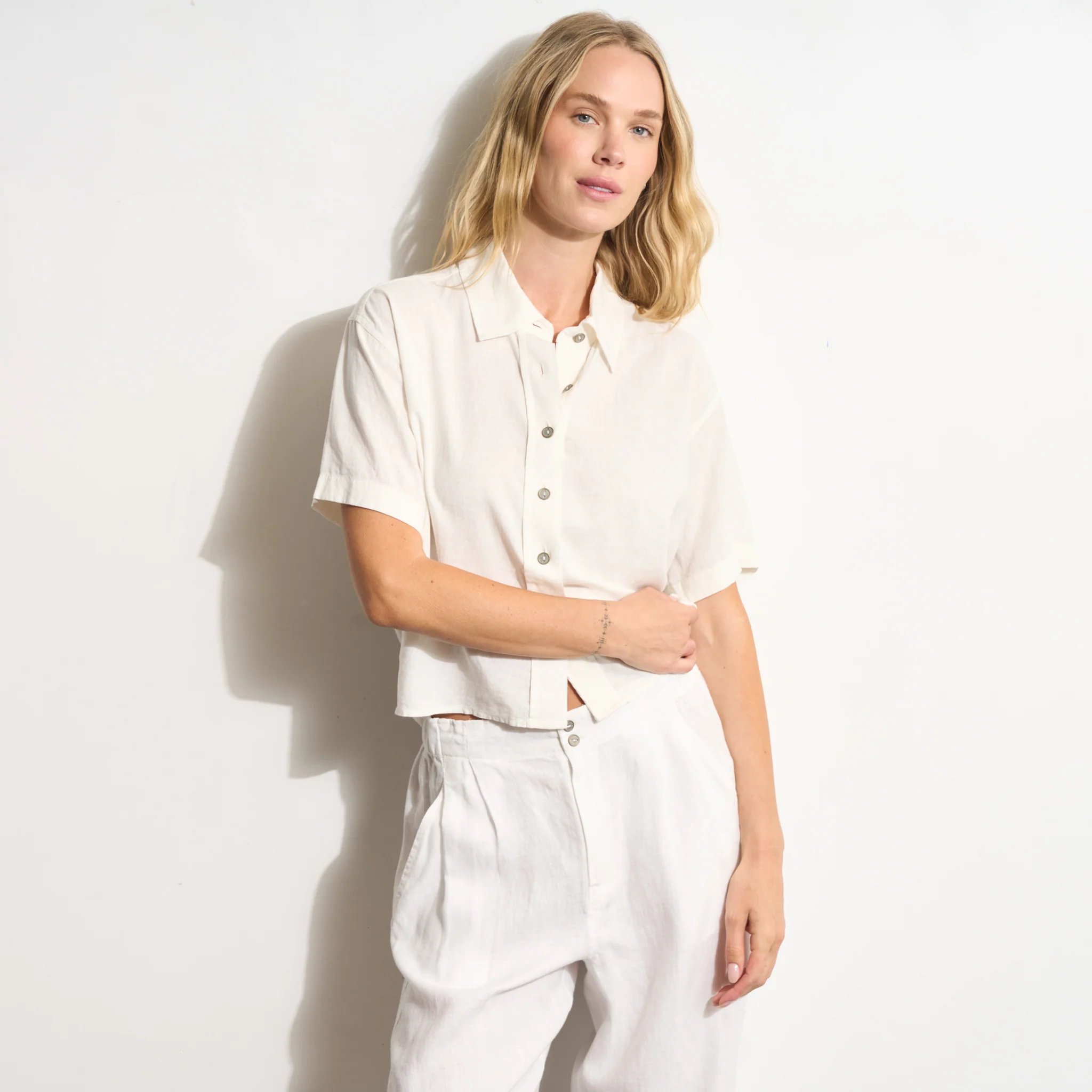 Violet Short Sleeve Linen Shirt - Image 6