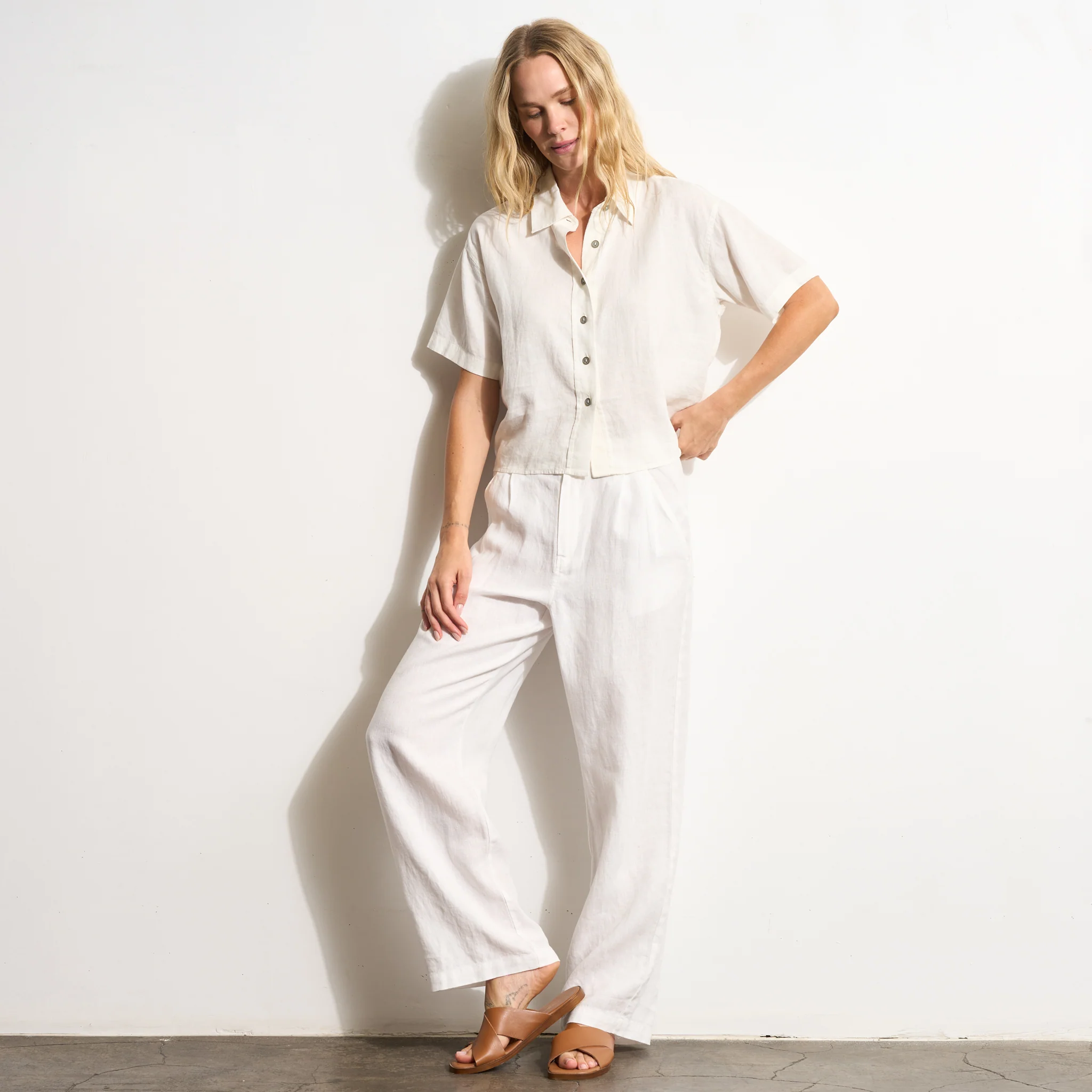 Violet Short Sleeve Linen Shirt - Image 7