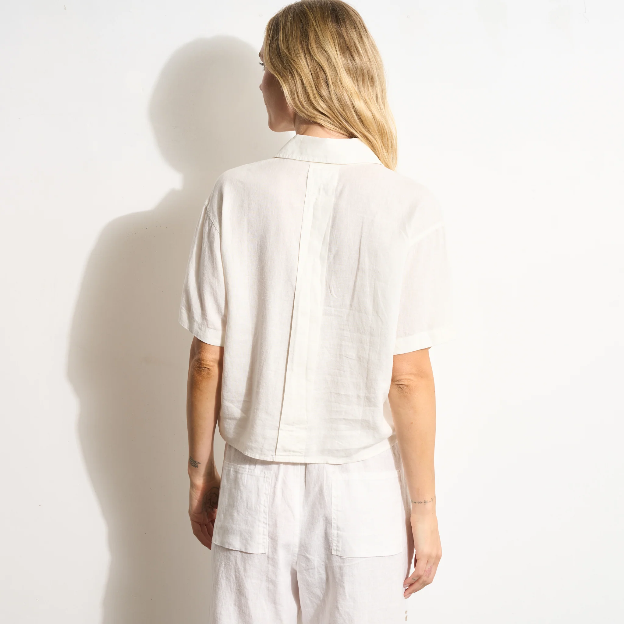 Violet Short Sleeve Linen Shirt - Image 9